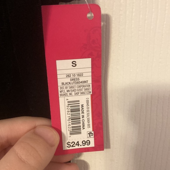 Xhilaration NWT Black Velvet Zip Up In the Front Dress - Picture 2 of 3